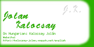 jolan kalocsay business card