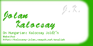 jolan kalocsay business card